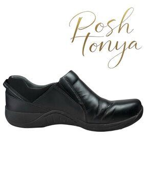 Dansko Neci Leather Slip On Comfort Shoes Black Size 36 / 6 Nursing Shoe Work